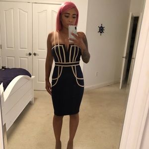Deep V Bodycon Dress